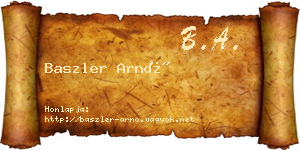 Baszler Arnó névjegykártya
